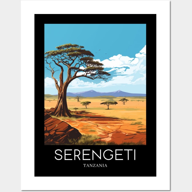 A Pop Art Travel Print of the Serengeti National Park - Tanzania Wall Art by Studio Red Koala